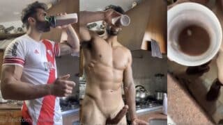 Hot Hunk Cums In His Shake And Drinks It – Facundo Antunes