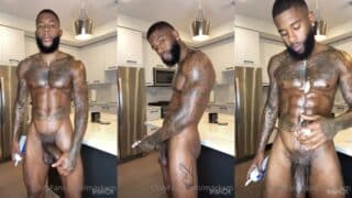 Incredibly Hot Malcolm Drummer Eats Whipped Cream Off His Huge Black Cock