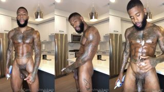 Incredibly Hot Malcolm Drummer Eats Whipped Cream Off His Huge Black Cock