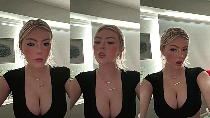 Hailey Sigmond telling a story in her low cut dress
