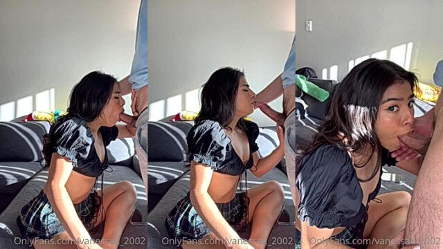 sexy latina babe 444vanessa sucking some good dick at home